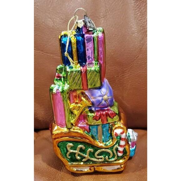 2003 Thomas Pacconi Classics Ornaments 5.5 Inch Sleigh Santa Snowman Wooden Box - Picture 5 of 16